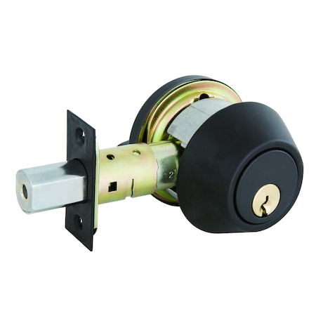 Orca Hardware Single Cylinder Deadbolt Lock, Schlage C-Keyway, US19 Matte Black Finish, Adjustable Square Corner ODB3601CSC-19
